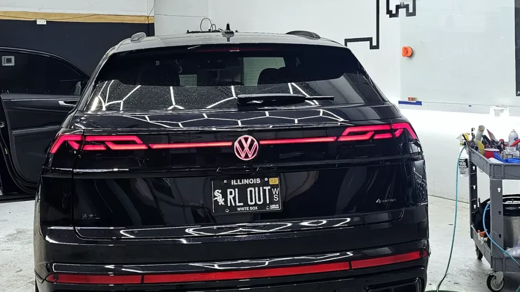 Black Volkswagen Atlas with clear full-body PPF
