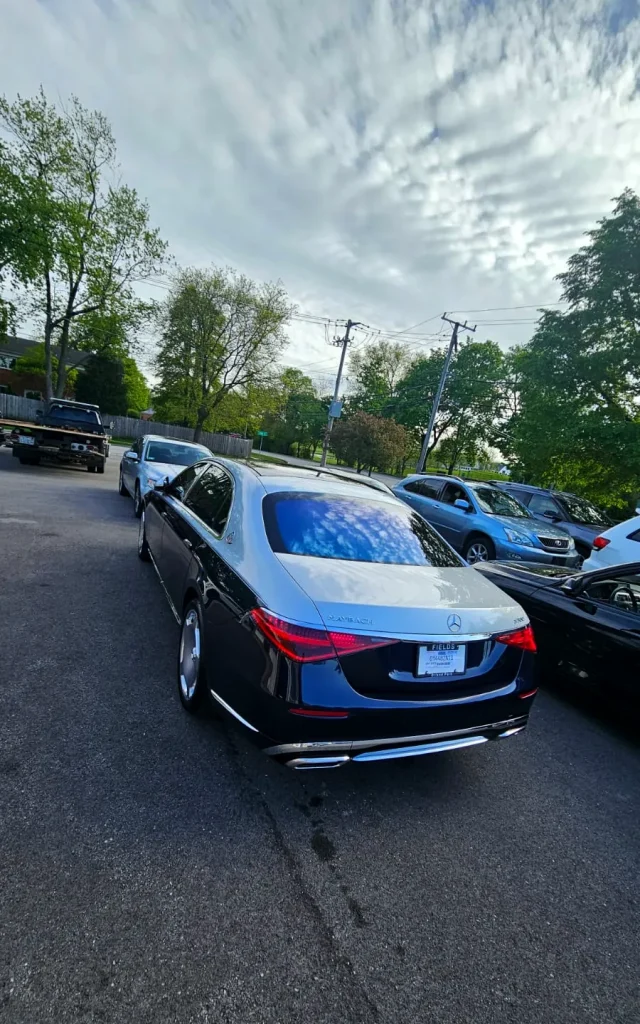 Ultimate ceramic window tint on a Mercedes S-Class rear window