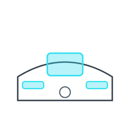 Diagram of interior paint protection film on a touchscreen and trim