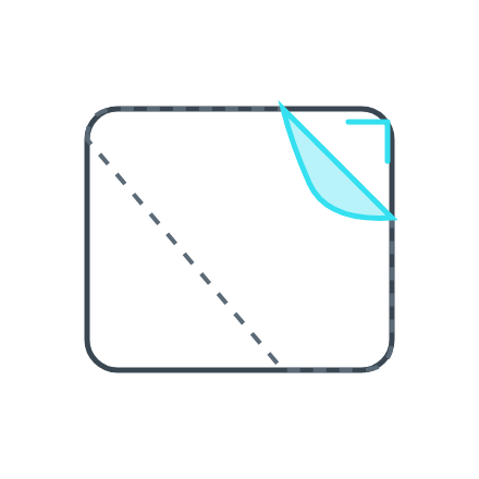 Diagram of old paint protection film being peeled from a panel
